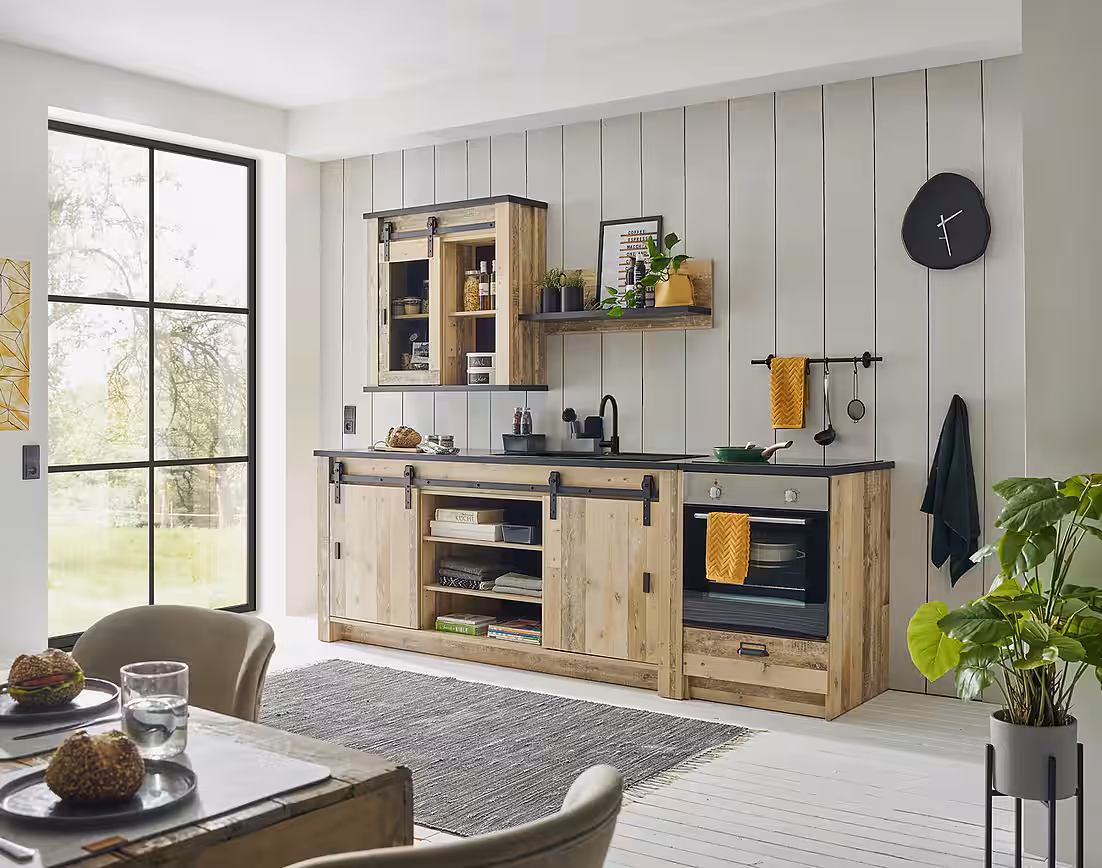 Home affaire Küchenzeile Sherwood, Breite 264 cm, mit Herdumbauschrank, ohne E-Geräte – Image 9