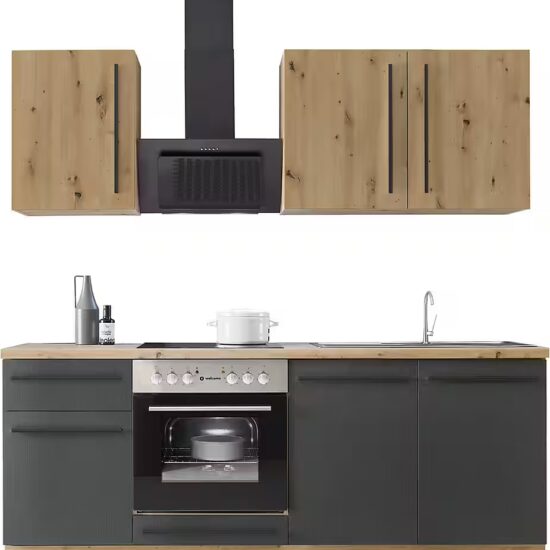 KOCHSTATION Küchenzeile KS-Florida mit 38mm starker Arbeitsplatte, Breite 210 cm, wahlweise mit E-Geräten, Soft-Close-Funktion – Image 9