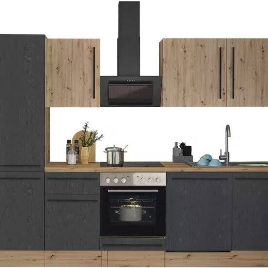 KOCHSTATION Küchenzeile KS-Florida mit 38mm starker Arbeitsplatte, Breite 280 cm, wahlweise mit E-Geräten, Soft-Close-Funktion – Image 9