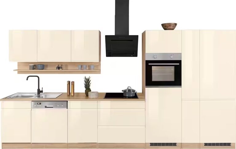 KOCHSTATION Küchenzeile KS-Virginia,neu in verbesserter Ausführung, Breite 390 cm, Soft-Close, mit Glaskeramik-oder Induktionskochfeld