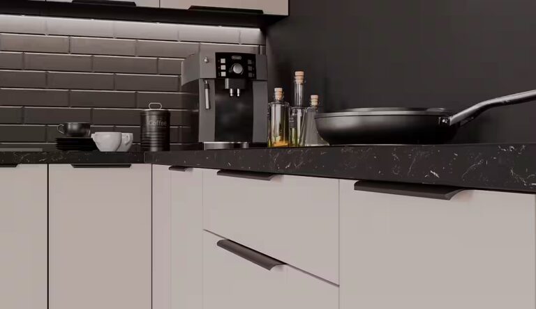 Küchen-Preisbombe Winkelküche ARONA + SIENA 350x290 Küchenzeile Küchenblock Küche Kaschmir + Schwarz