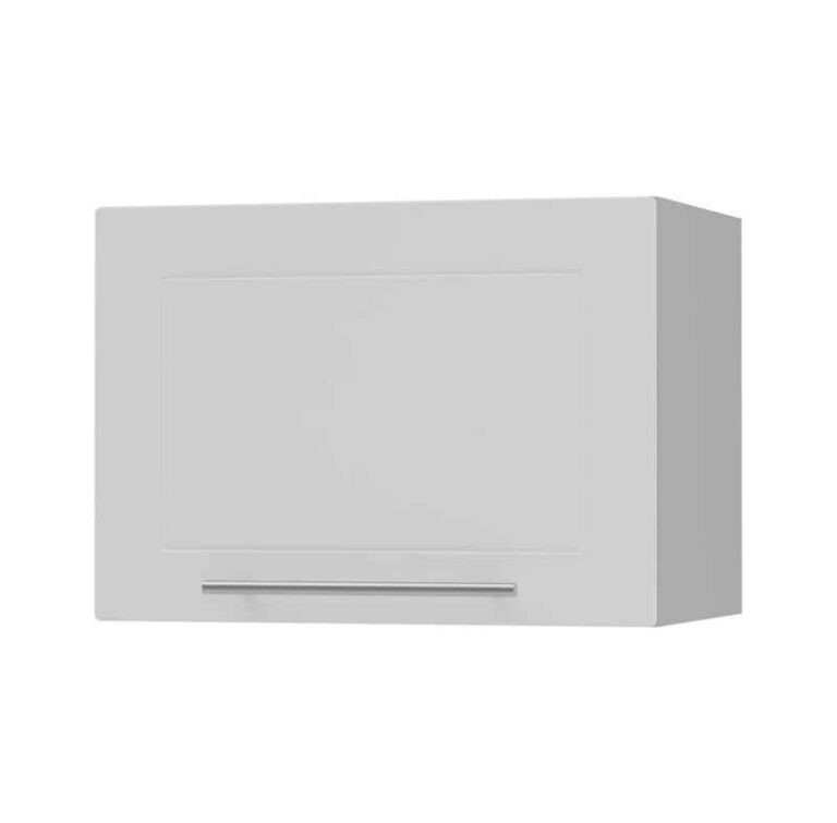 Feldmann-Wohnen Klapphängeschrank Kvantum (W4B/50, 1 Klappe mit Gasdruckdämpfer, innen 1 Fach, 1-St., moderne Matt-Optik, dekorative Fräsungen, B/T/H 50x32,5x36cm) Grau / Weiß Matt