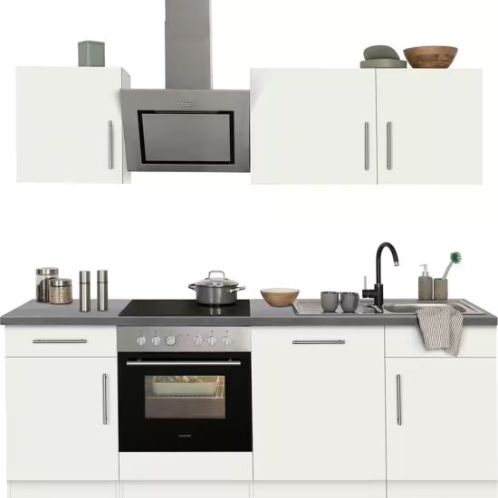 wiho Küchen Küchenzeile Cali - Küche mit E-Geräten - Komplett Set, Breite 220cm, Küche mit Hanseatic E-Geräten – Image 9