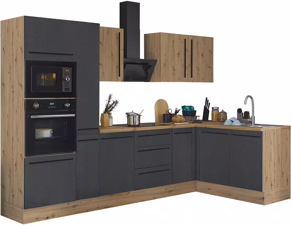 KOCHSTATION Winkelküche Florida, Stellbreite 300x165 cm, wahlweise mit E-Geräten, mit Softclose für Türen und Schubkästen – Image 9