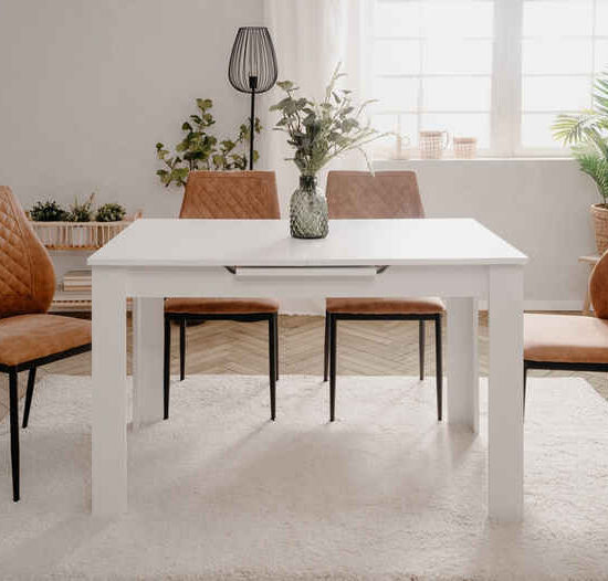 Finori Kulissentisch ausziehbar bis 165cm, in Weiß - 125/165x75x80cm (BxHxT) – Image 1