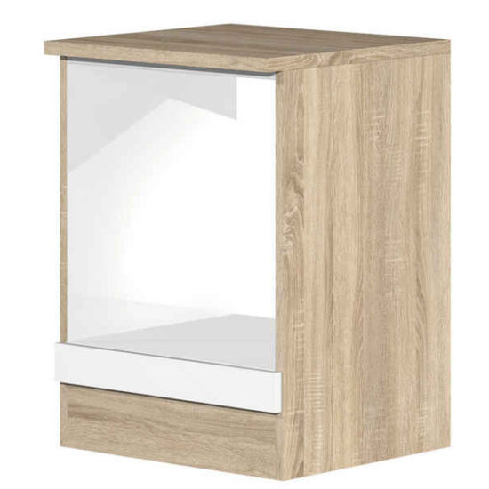 Flex-Well Herdumbauschrank Herdumbauschrank - 60 cm breit - Weiß Sonoma Eiche – Salerno – Image 1