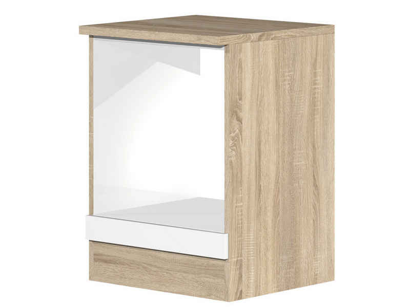 Flex-Well Herdumbauschrank Herdumbauschrank - 60 cm breit - Weiß Sonoma Eiche – Salerno – Image 1