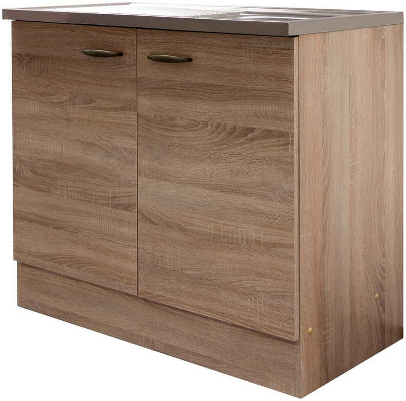 Flex-Well Spülenschrank Bergen (B x H x T) 100 x 85 x 50 cm, inkl. Einbauspüle – Image 1