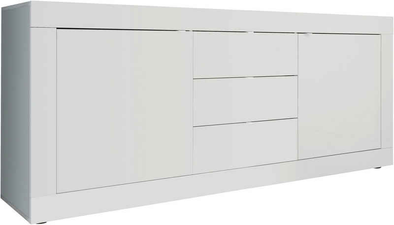 Home affaire Sideboard Basic Breite 210 cm, Kommode 2 Türen, 3 Schubkästen, Anrichte, Metallgriff, moderne Rahmenoptik, viel Stauraum, Farbauswahl – Image 1