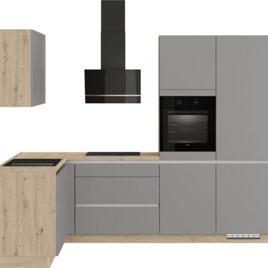IMPULS KÜCHEN Winkelküche "Dublin", Anti Fingerprint Oberfläche, Schubkästen mit Soft-Close, vormontiert, wahlweise mit E-Geräten, mit Vollauszug, Breite 460 cm – Image 2