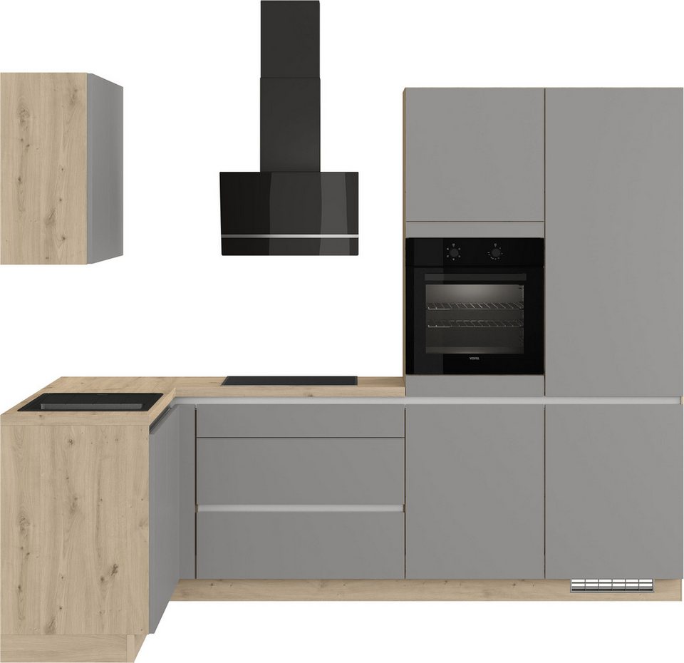 IMPULS KÜCHEN Winkelküche "Dublin", Anti Fingerprint Oberfläche, Schubkästen mit Soft-Close, vormontiert, wahlweise mit E-Geräten, mit Vollauszug, Breite 460 cm – Image 2