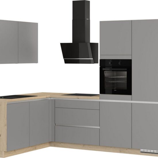 IMPULS KÜCHEN Winkelküche "Dublin", Anti Fingerprint Oberfläche, Schubkästen mit Soft-Close, vormontiert, wahlweise mit E-Geräten, mit Vollauszug, Breite 460 cm – Image 3