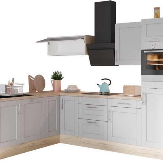KOCHSTATION Küche KS-Ahus, 200 x 270 cm breit, wahlweise mit E-Geräten, Soft Close Funktion – Image 1