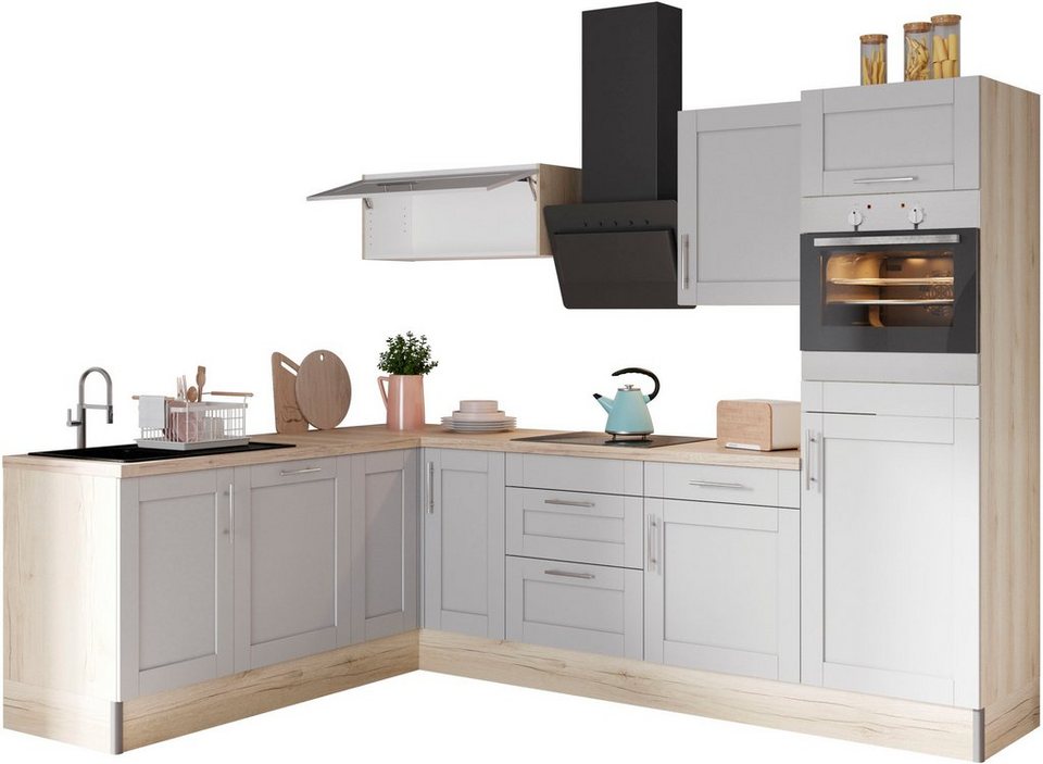 KOCHSTATION Küche KS-Ahus, 200 x 270 cm breit, wahlweise mit E-Geräten, Soft Close Funktion – Image 1