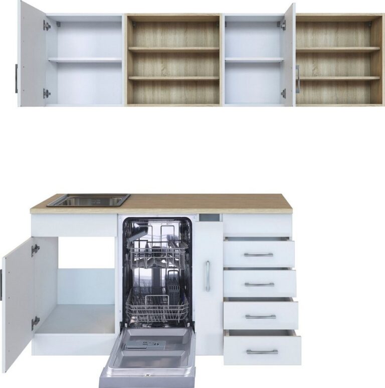 KOCHSTATION Küche KS-Mali, Stellbreite 210/110 cm, mit E-Geräten