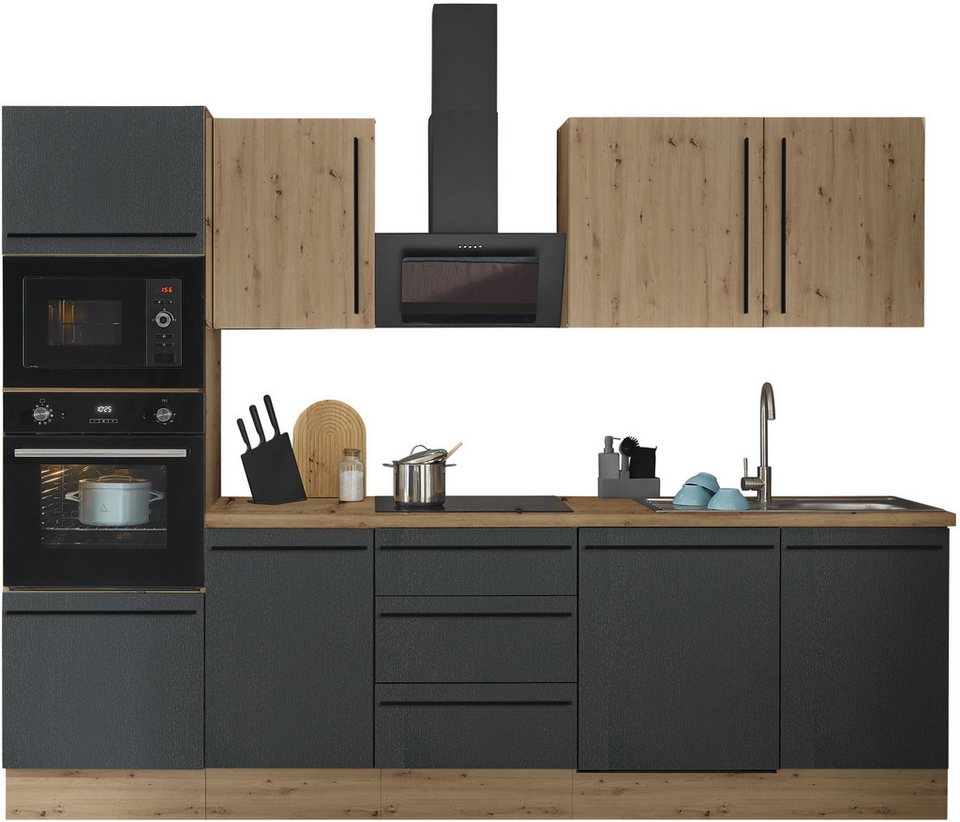 KOCHSTATION Küchenzeile Florida, Breite 280 cm, wahlweise mit E-Geräten,Softclose für Türen/Schubkästen – Image 1