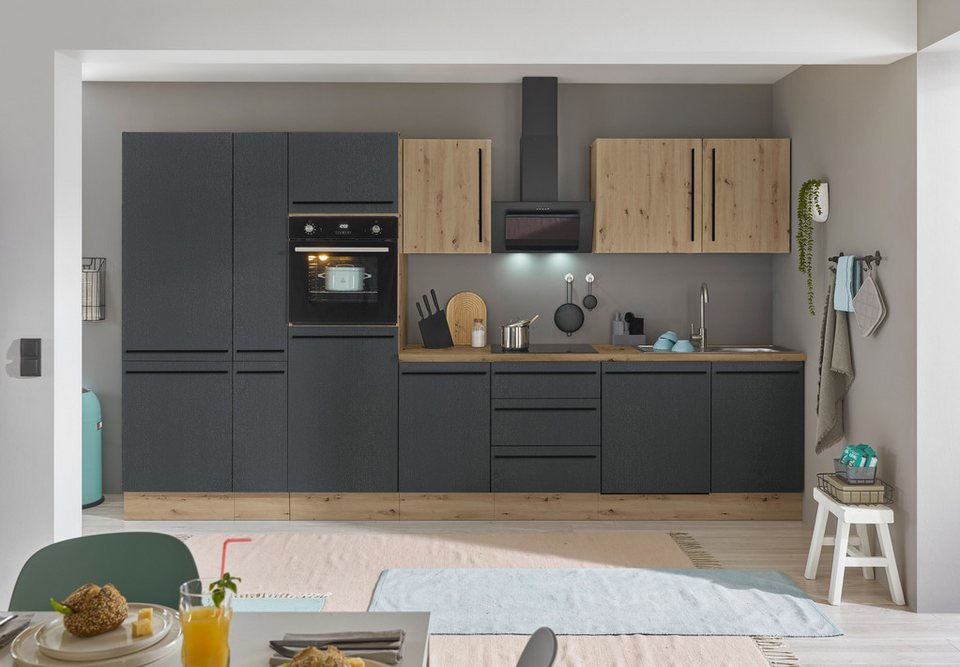 KOCHSTATION Küchenzeile Florida, Breite 370 cm, wahlweise mit E-Geräten,Softclose für Türen/Schubkästen – Image 2