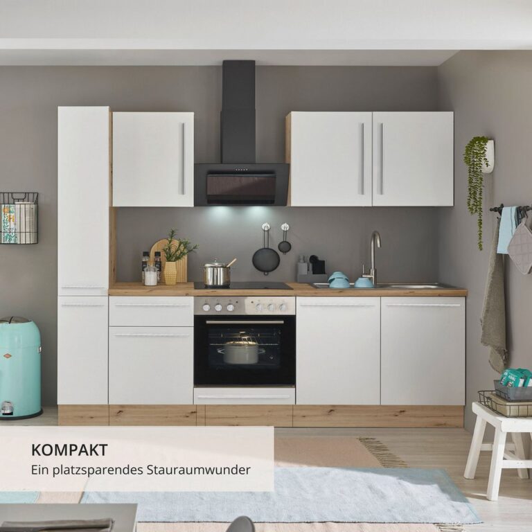 KOCHSTATION Küchenzeile Florida, Breite 240 cm, wahlweise mit E-Geräten,Softclose für Türen/Schubkästen
