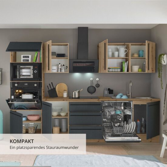 KOCHSTATION Küchenzeile Florida, Breite 280 cm, wahlweise mit E-Geräten,Softclose für Türen/Schubkästen – Image 4