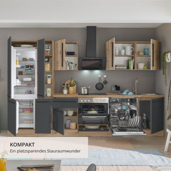 KOCHSTATION Küchenzeile Florida, Breite 310 cm, wahlweise mit E-Geräten,Softclose für Türen/Schubkästen – Image 5