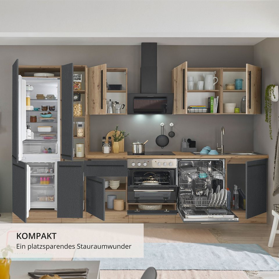 KOCHSTATION Küchenzeile Florida, Breite 310 cm, wahlweise mit E-Geräten,Softclose für Türen/Schubkästen – Image 5