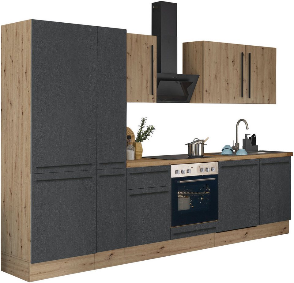KOCHSTATION Küchenzeile Florida, Breite 310 cm, wahlweise mit E-Geräten,Softclose für Türen/Schubkästen – Image 6