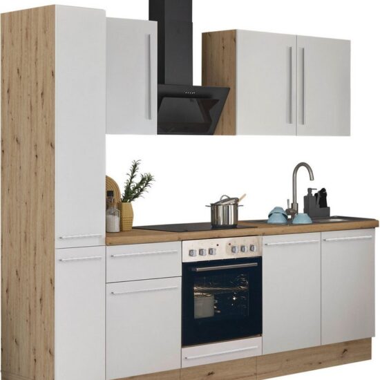 KOCHSTATION Küchenzeile Florida, Breite 240 cm, wahlweise mit E-Geräten,Softclose für Türen/Schubkästen – Image 6