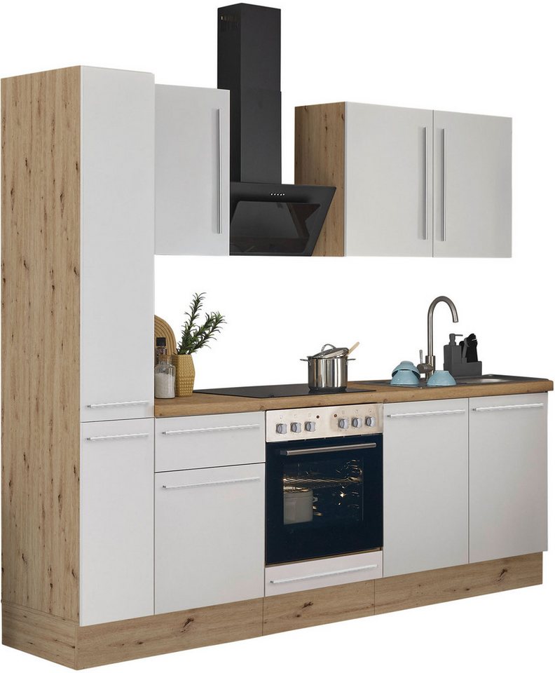 KOCHSTATION Küchenzeile Florida, Breite 240 cm, wahlweise mit E-Geräten,Softclose für Türen/Schubkästen – Image 6