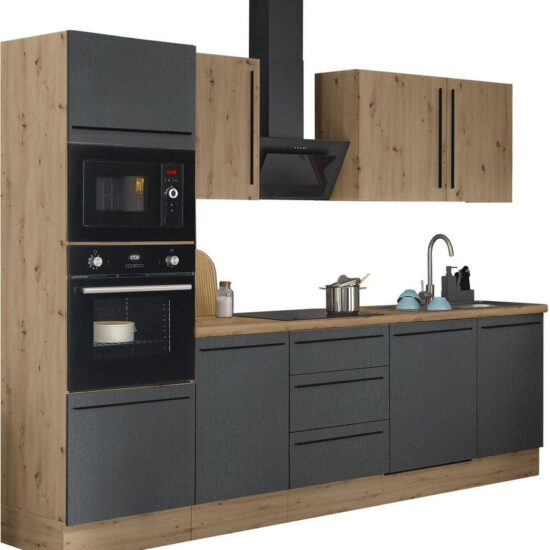 KOCHSTATION Küchenzeile Florida, Breite 280 cm, wahlweise mit E-Geräten,Softclose für Türen/Schubkästen – Image 6