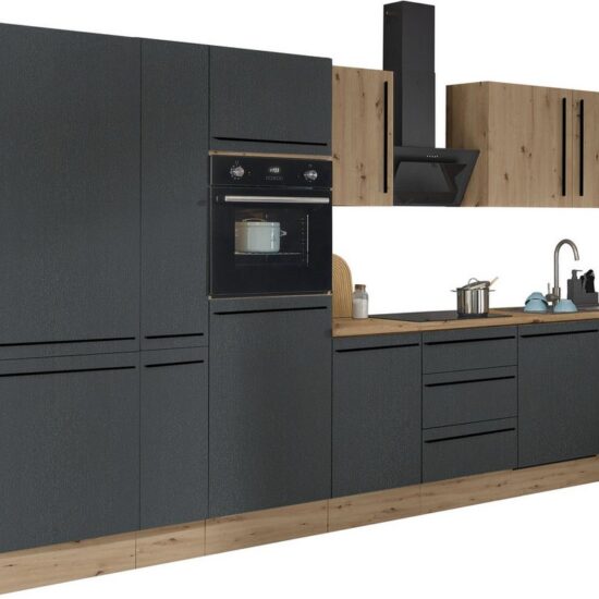 KOCHSTATION Küchenzeile Florida, Breite 370 cm, wahlweise mit E-Geräten,Softclose für Türen/Schubkästen – Image 6