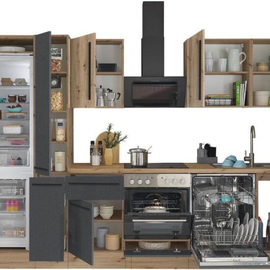 KOCHSTATION Küchenzeile Florida, Breite 310 cm, wahlweise mit E-Geräten,Softclose für Türen/Schubkästen – Image 7