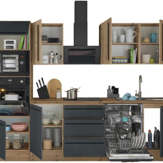 KOCHSTATION Küchenzeile Florida, Breite 280 cm, wahlweise mit E-Geräten,Softclose für Türen/Schubkästen – Image 7