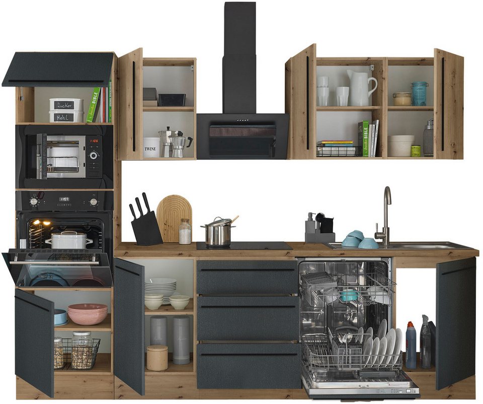 KOCHSTATION Küchenzeile Florida, Breite 280 cm, wahlweise mit E-Geräten,Softclose für Türen/Schubkästen – Image 7