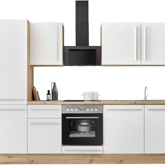 KOCHSTATION Küchenzeile KS-Florida mit 38mm starker Arbeitsplatte, Breite 280 cm, wahlweise mit E-Geräten, Soft-Close-Funktion – Image 1