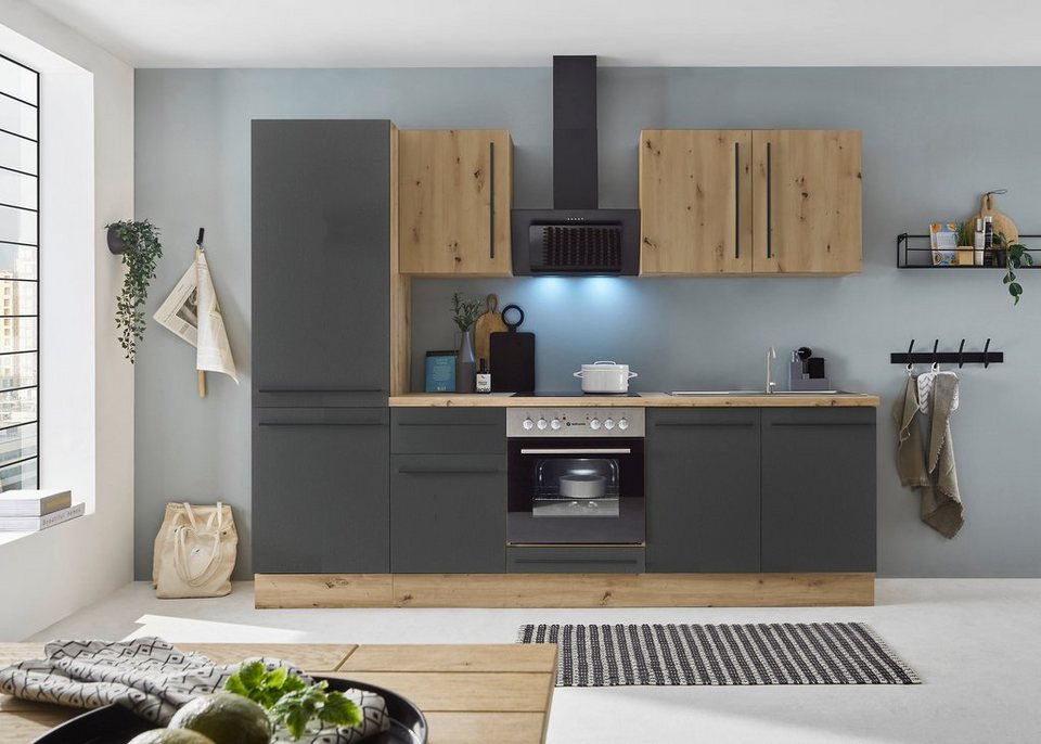 KOCHSTATION Küchenzeile KS-Florida mit 38mm starker Arbeitsplatte, Breite 270 cm, wahlweise mit E-Geräten, Soft-Close-Funktion – Image 2