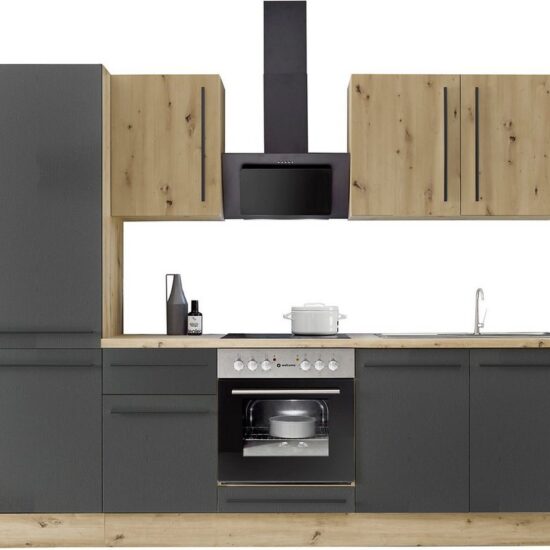 KOCHSTATION Küchenzeile KS-Florida mit 38mm starker Arbeitsplatte, Breite 270 cm, wahlweise mit E-Geräten, Soft-Close-Funktion – Image 6