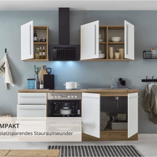 KOCHSTATION Küchenzeile KS-Florida mit 38mm starker Arbeitsplatte, Breite 210 cm, wahlweise mit E-Geräten, Soft-Close-Funktion – Image 7