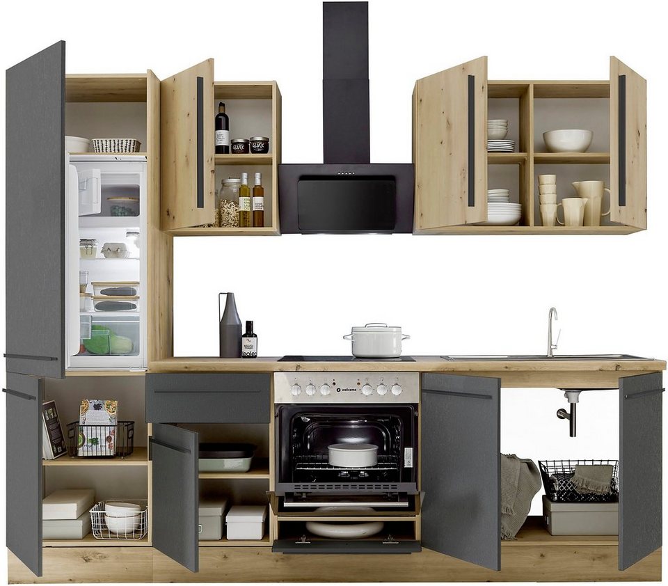 KOCHSTATION Küchenzeile KS-Florida mit 38mm starker Arbeitsplatte, Breite 270 cm, wahlweise mit E-Geräten, Soft-Close-Funktion – Image 7