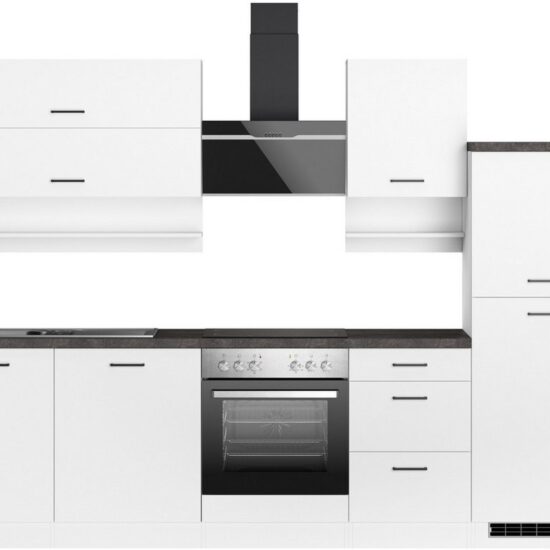 KOCHSTATION Küchenzeile KS-Frieda Breite 280 cm, wahlweise mit E-Geräten, mit 38mm starker Arbeitsplatte – Image 1