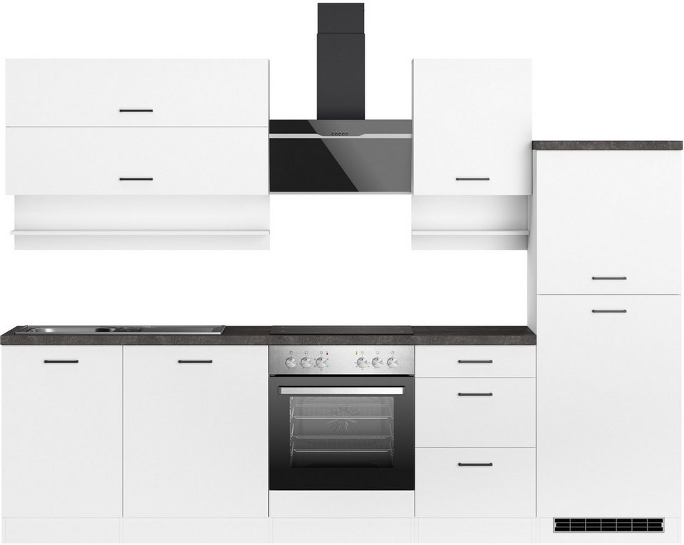 KOCHSTATION Küchenzeile KS-Frieda Breite 280 cm, wahlweise mit E-Geräten, mit 38mm starker Arbeitsplatte – Image 1