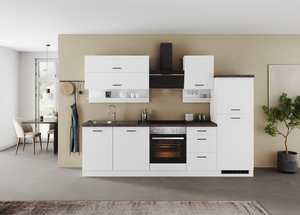 KOCHSTATION Küchenzeile KS-Frieda Breite 280 cm, wahlweise mit E-Geräten, mit 38mm starker Arbeitsplatte – Image 2