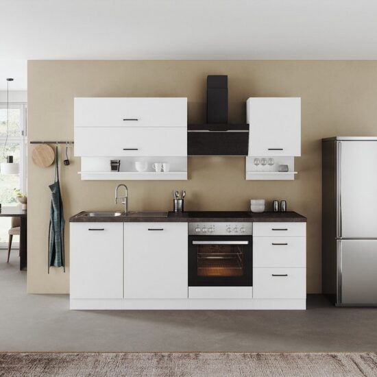 KOCHSTATION Küchenzeile KS-Frieda Breite 220 cm, wahlweise mit E-Geräten, mit 38mm starker Arbeitsplatte – Image 2