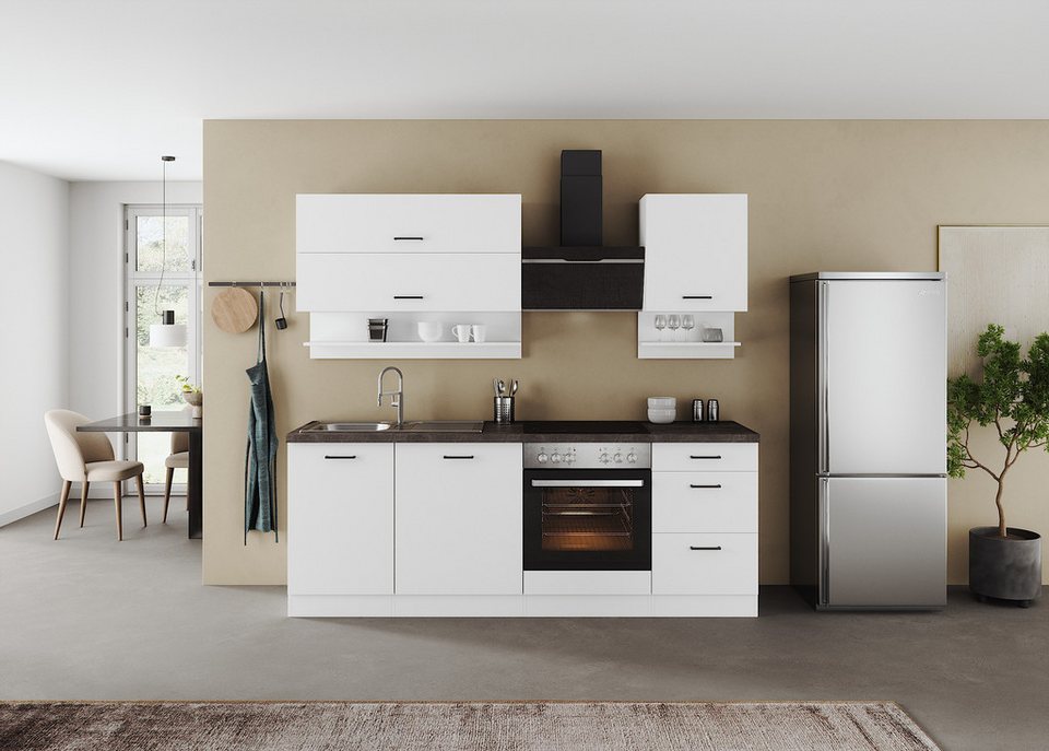 KOCHSTATION Küchenzeile KS-Frieda Breite 220 cm, wahlweise mit E-Geräten, mit 38mm starker Arbeitsplatte – Image 2