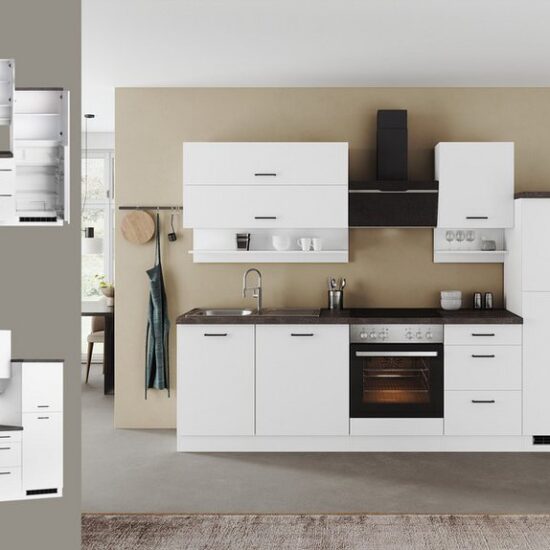 KOCHSTATION Küchenzeile KS-Frieda Breite 280 cm, wahlweise mit E-Geräten, mit 38mm starker Arbeitsplatte – Image 3
