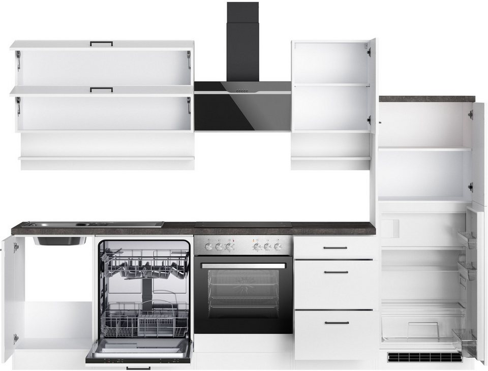 KOCHSTATION Küchenzeile KS-Frieda Breite 280 cm, wahlweise mit E-Geräten, mit 38mm starker Arbeitsplatte – Image 7