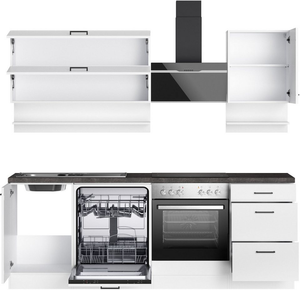 KOCHSTATION Küchenzeile KS-Frieda Breite 220 cm, wahlweise mit E-Geräten, mit 38mm starker Arbeitsplatte – Image 8