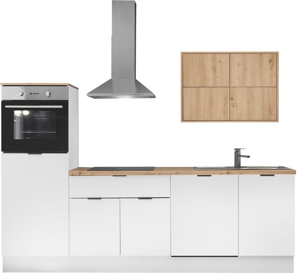 KOCHSTATION Küchenzeile KS-Georgia, mit 38mm starker Arbeitsplatte, Breite 260 cm, wahlweise mit E-Geräten und Kühlschrank – Image 1