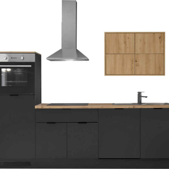 KOCHSTATION Küchenzeile KS-Georgia, mit 38mm starker Arbeitsplatte, Breite 260 cm, wahlweise mit E-Geräten und Kühlschrank – Image 2