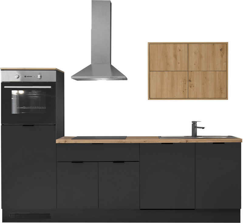 KOCHSTATION Küchenzeile KS-Georgia, mit 38mm starker Arbeitsplatte, Breite 260 cm, wahlweise mit E-Geräten und Kühlschrank – Image 2
