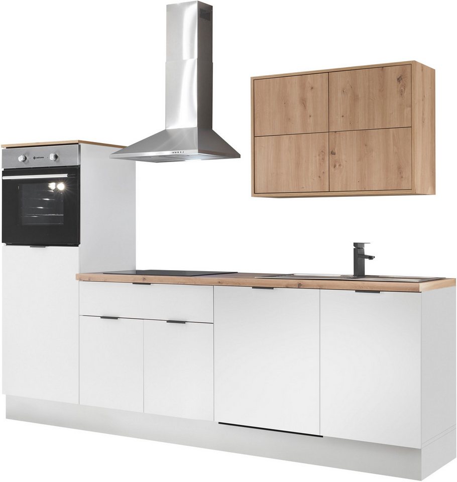 KOCHSTATION Küchenzeile KS-Georgia, mit 38mm starker Arbeitsplatte, Breite 260 cm, wahlweise mit E-Geräten und Kühlschrank – Image 3